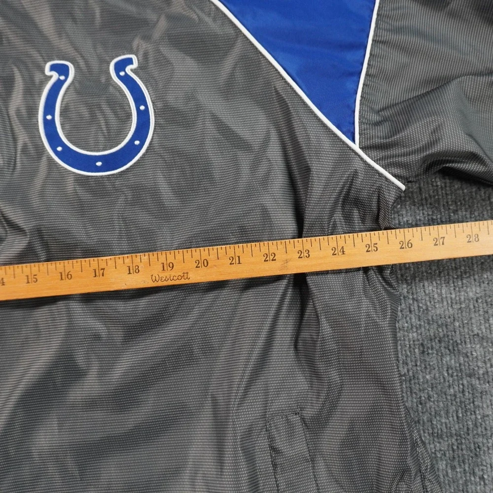 NFL Indianapolis Colts Windbreaker Mens XXL Gray Blue Quarter Zip Pullover Logo